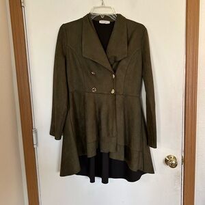 Hennas Olive green tiered jacket with gold buttons 42long